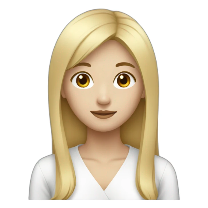 korean blond woman medium hair straight sticker