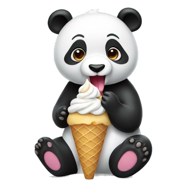Panda eating ice cream sticker