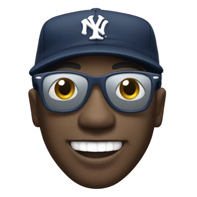 Happy face with sunglasses  and yankee jersey sticker