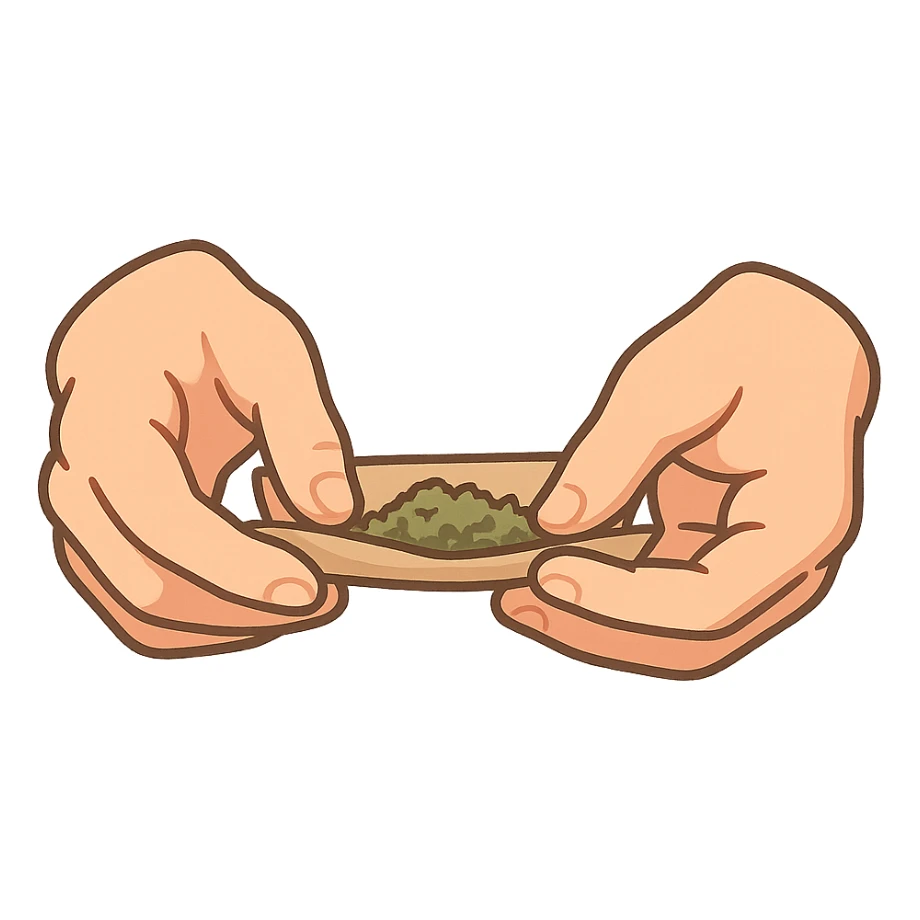 Two hands rolling a joint  sticker