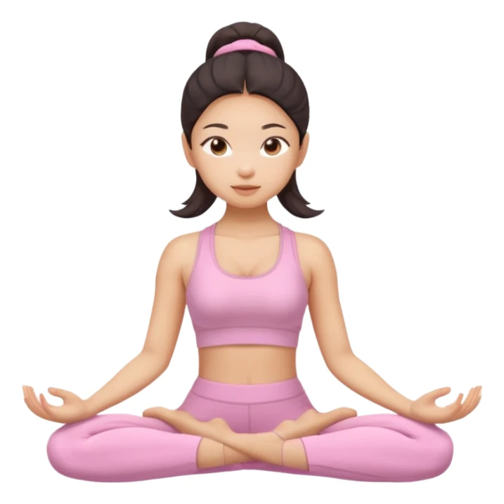asian yoga girl light pink clothes  sticker