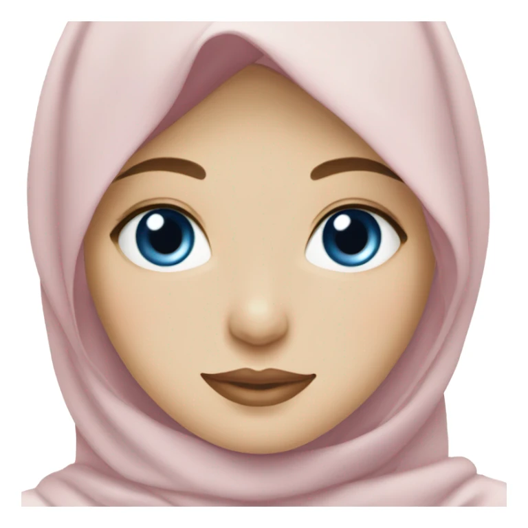 hijabi with pale skin blue eyes pretty and light pink lips sticker