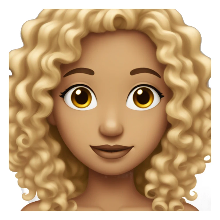 Light skin girl with curly hair with long lashes  sticker