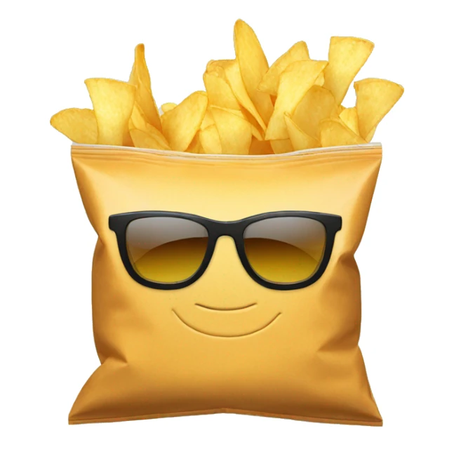 bag of chips with shades on sticker