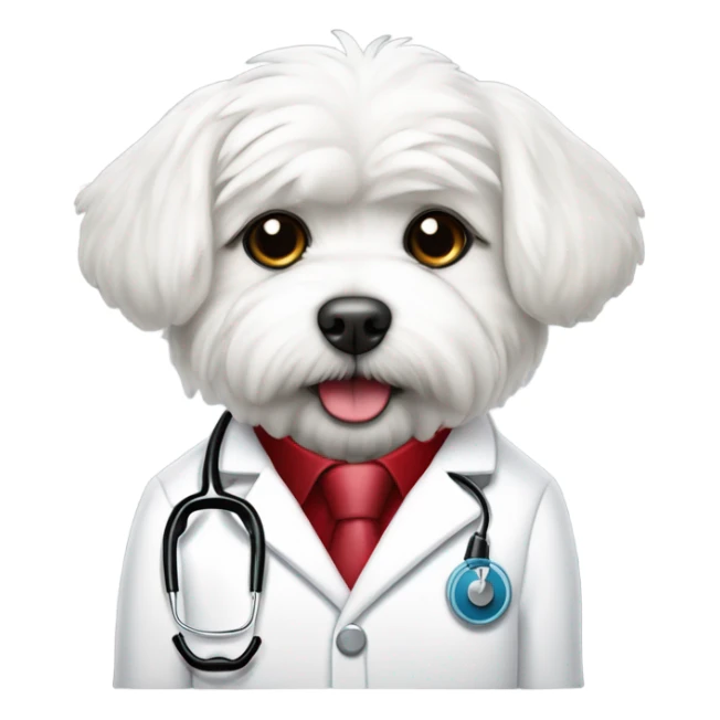 Bichon Maltese working as a doctor sticker