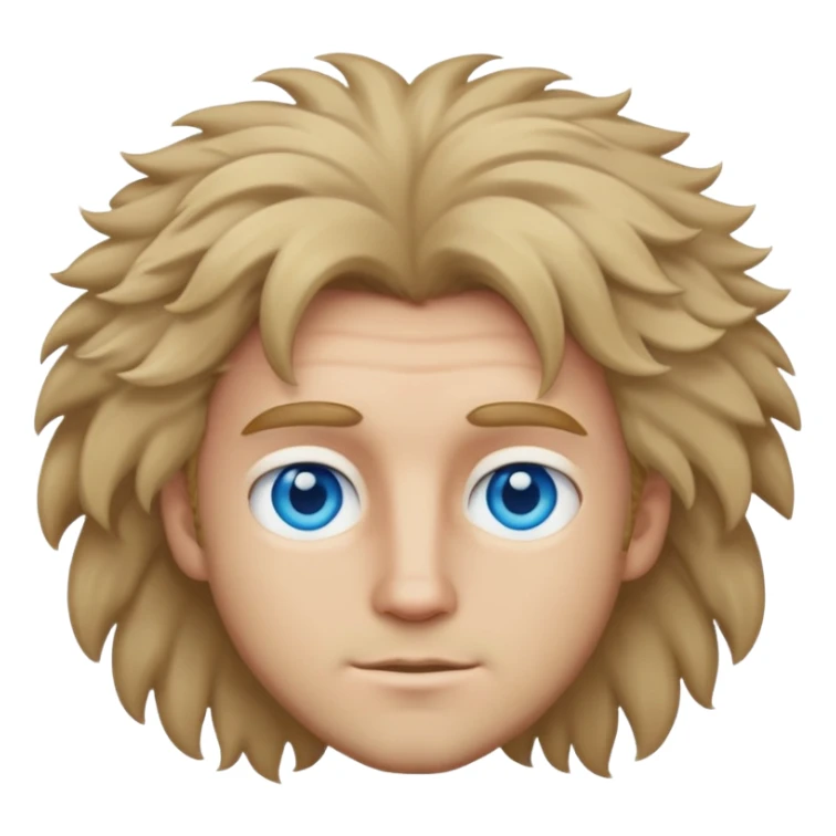 Dark blonde man with blue eyes and fluffy hait sticker