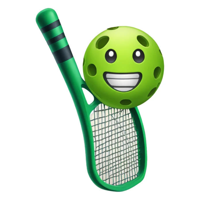 Raqueta de pickleballa con pelota de pickeball sticker