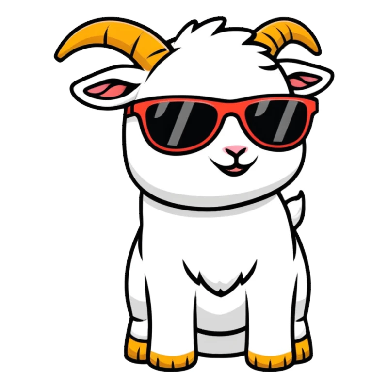 GOAT greatest of all time with sunglasses sticker