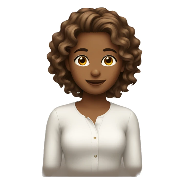 Brown Wavy hair girl sticker