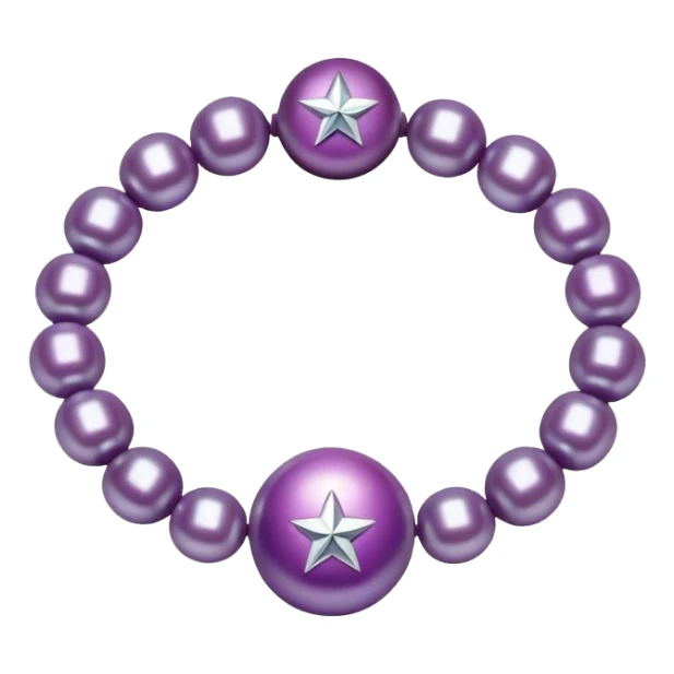 large Pearl bright purple braclet with star in middle sticker
