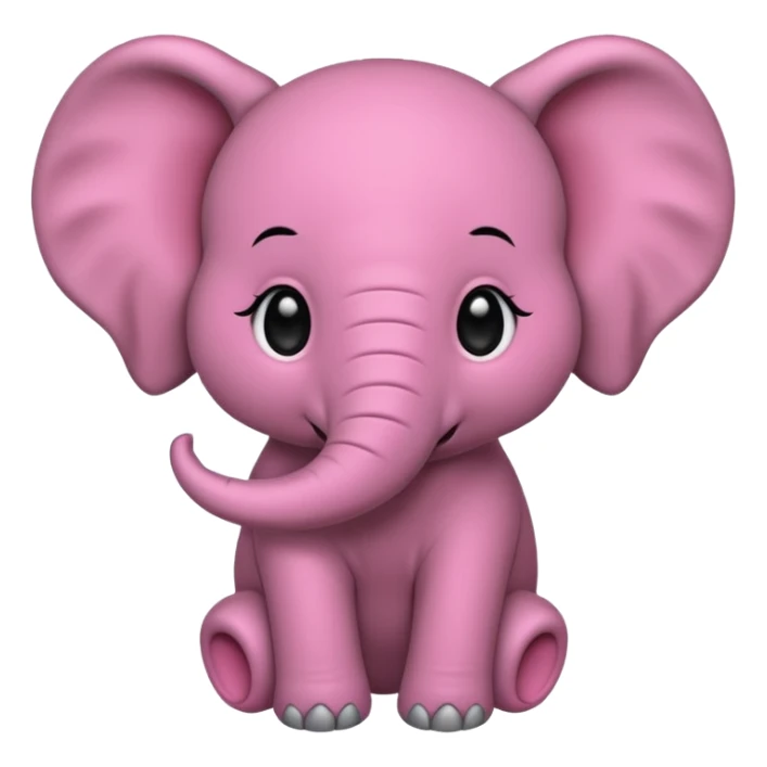 Un bébé éléphant tout rose avec des cheveux noirs sticker
