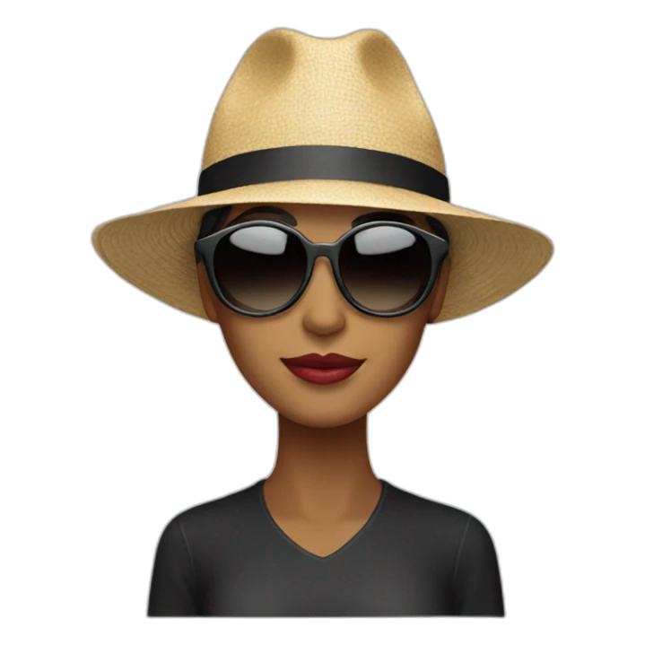 woman with hat and sunglasses sticker