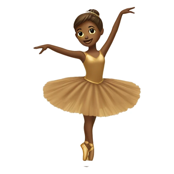  brown ballerina on a gold music box sticker