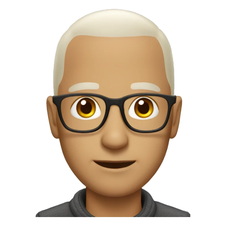 a bald man wearing glasses in naturo clothes sticker