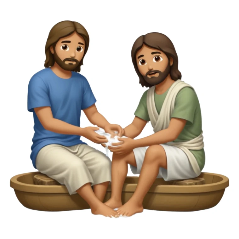JESUS WASHING ANOTHER MANS FEET sticker