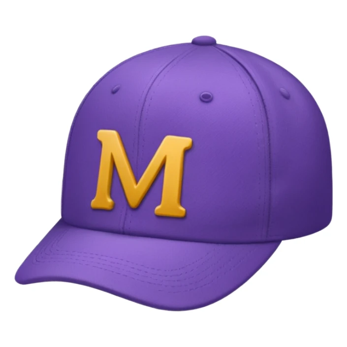 purple cap with letter m on it sticker
