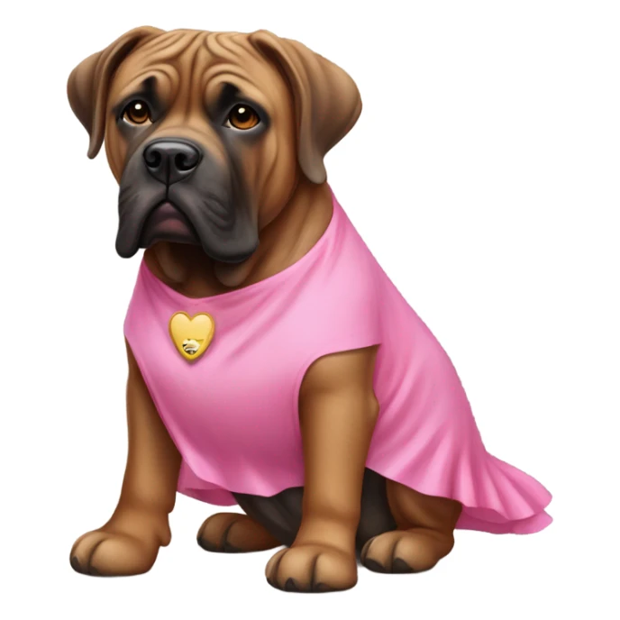 brindle bull mastiff with pink dress sticker