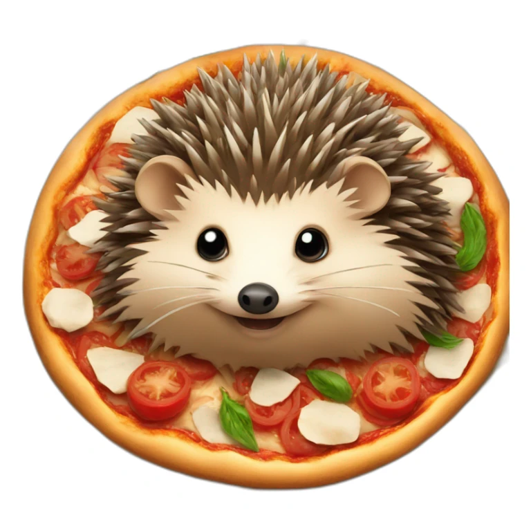 hedgehog on a vegan pizza sticker
