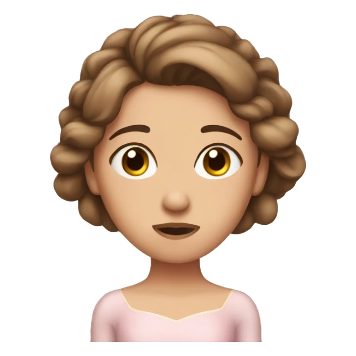 ballerina with brown hair looking stressed  sticker