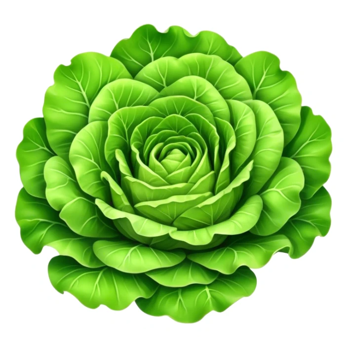 Cinematic crisp green lettuce, fresh and leafy, slightly curled edges, detailed textures, vibrant and refreshing, ultra-realistic and inviting. sticker