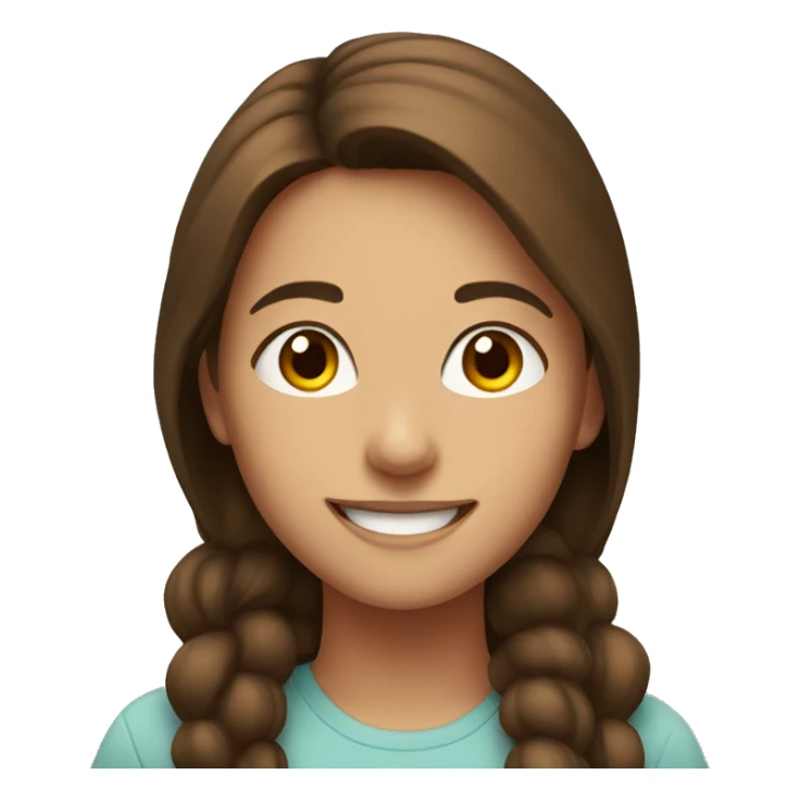 smiling girl indoors with brown hair sticker