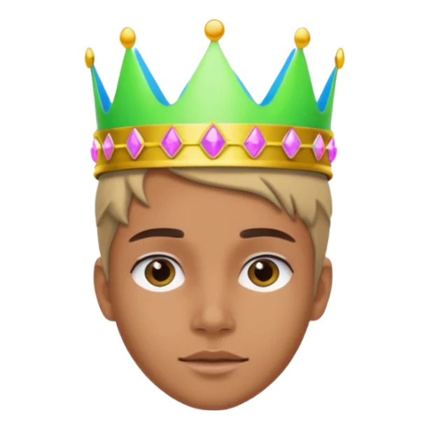 A stylish teen wearing a neon plastic crown for fun.

























 sticker