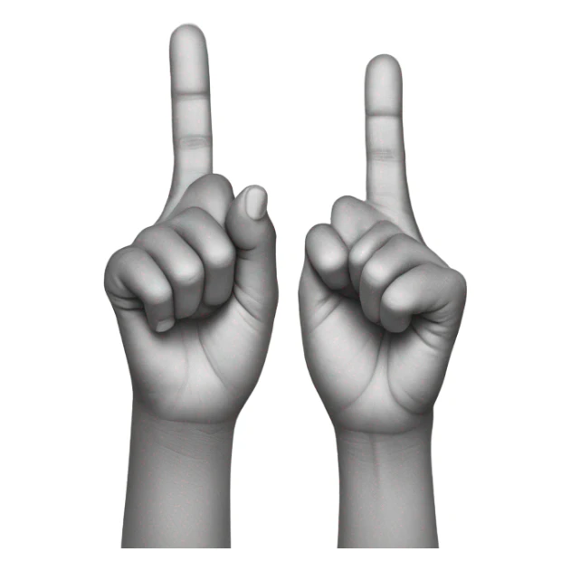 Two hands touching each other with their index fingers sticker