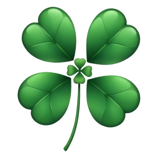 Black four leaf clover sticker