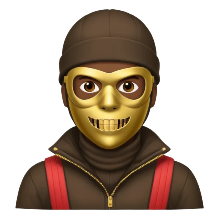 African American gangster mafia with a ski mask sticker