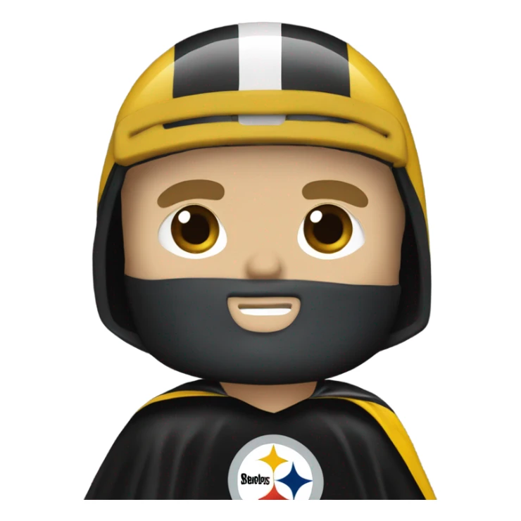 Terry Bradshaw Pittsburgh Steelers player in helmet and uniform with black cape. sticker