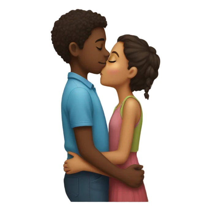A girl kissing a boy sticker