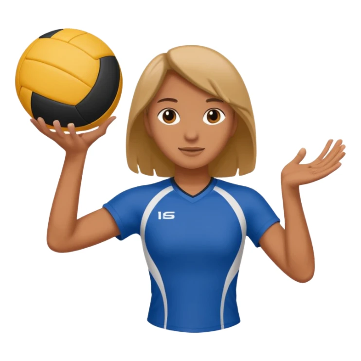 person with a volleyball ball sticker