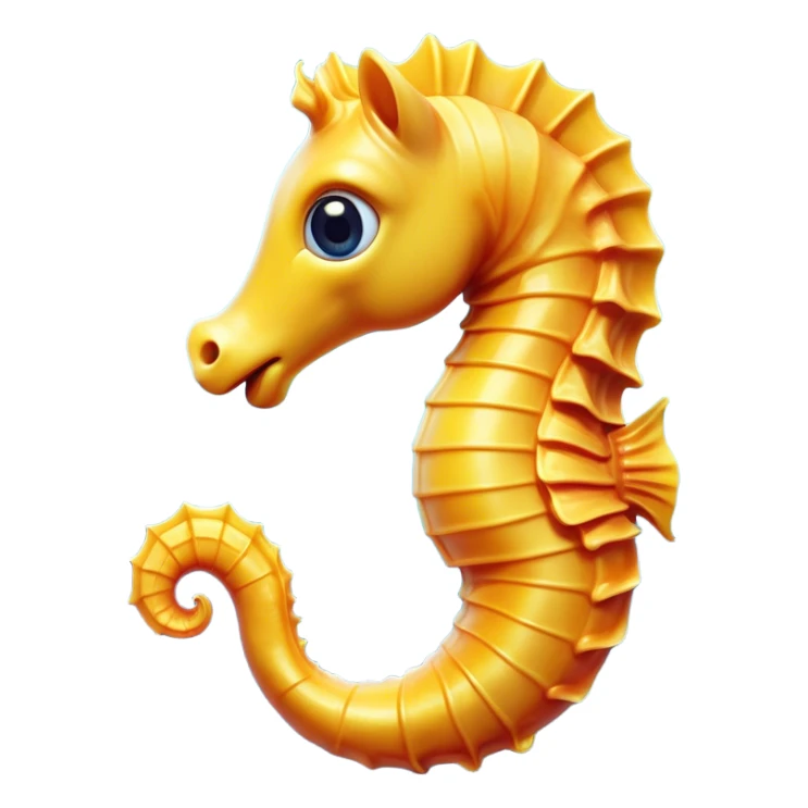 Cinematic Comical Sea Horse Portrait Emoji, Head tilted dramatically with an exaggeratedly amused expression, featuring a delicately curved seahorse with a whimsically coiled tail and wide, comically expressive eyes full of playful disbelief, Simplified yet hilariously expressive features, highly detailed, glowing with a slightly sassy aquatic glow, high shine, dramatic yet playful, stylized with an air of quirky marine mischief, soft glowing outline, capturing the essence of a meme-worthy seahorse that looks ready to drift its way into viral fame! sticker