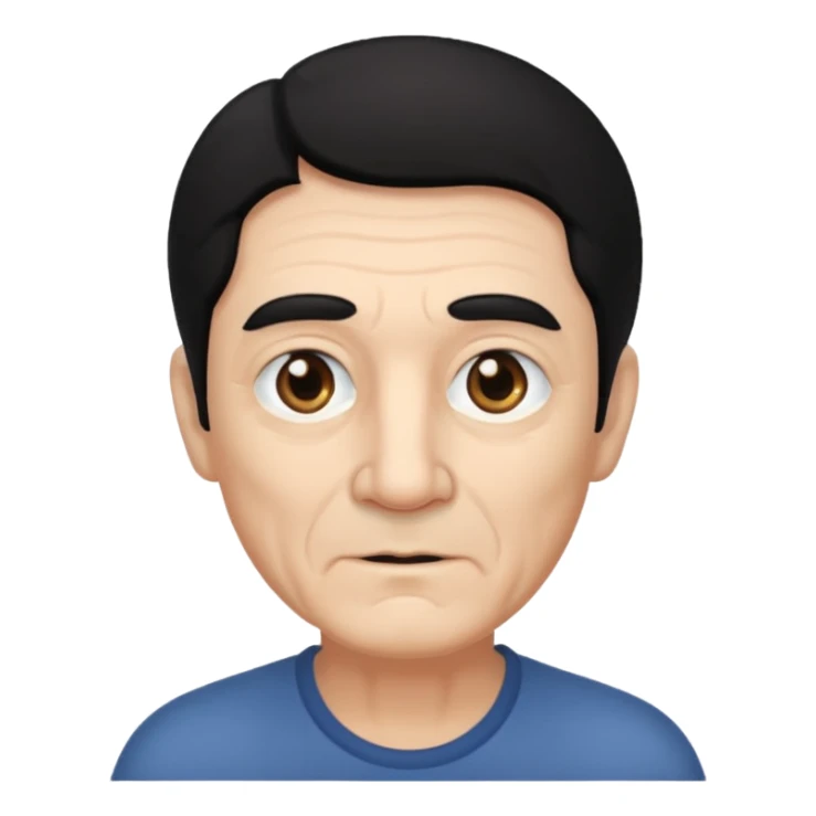 Old man with black hair and eyes but handsome sticker