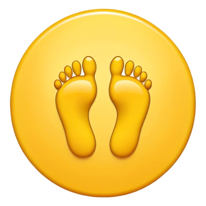 Yellow circle with a hole in the middle and two feet above the circle on both sides  sticker