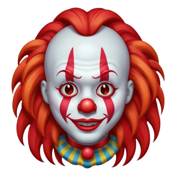 apple clown emoji with long hair sticker