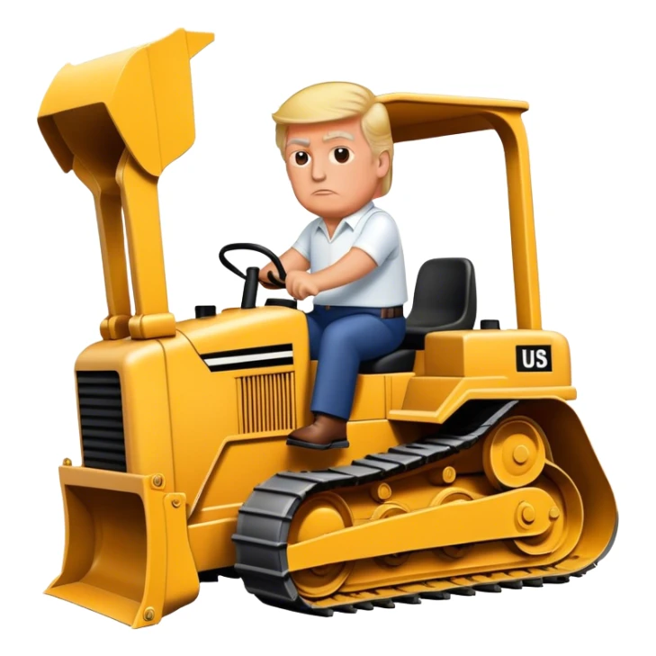 Donald trump riding bulldozer sticker