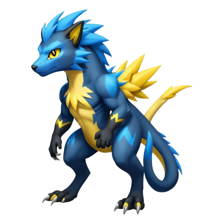 Manectric-Luxray-Draco-Fakémon-hybrid-creature (full body), 4 legs sticker