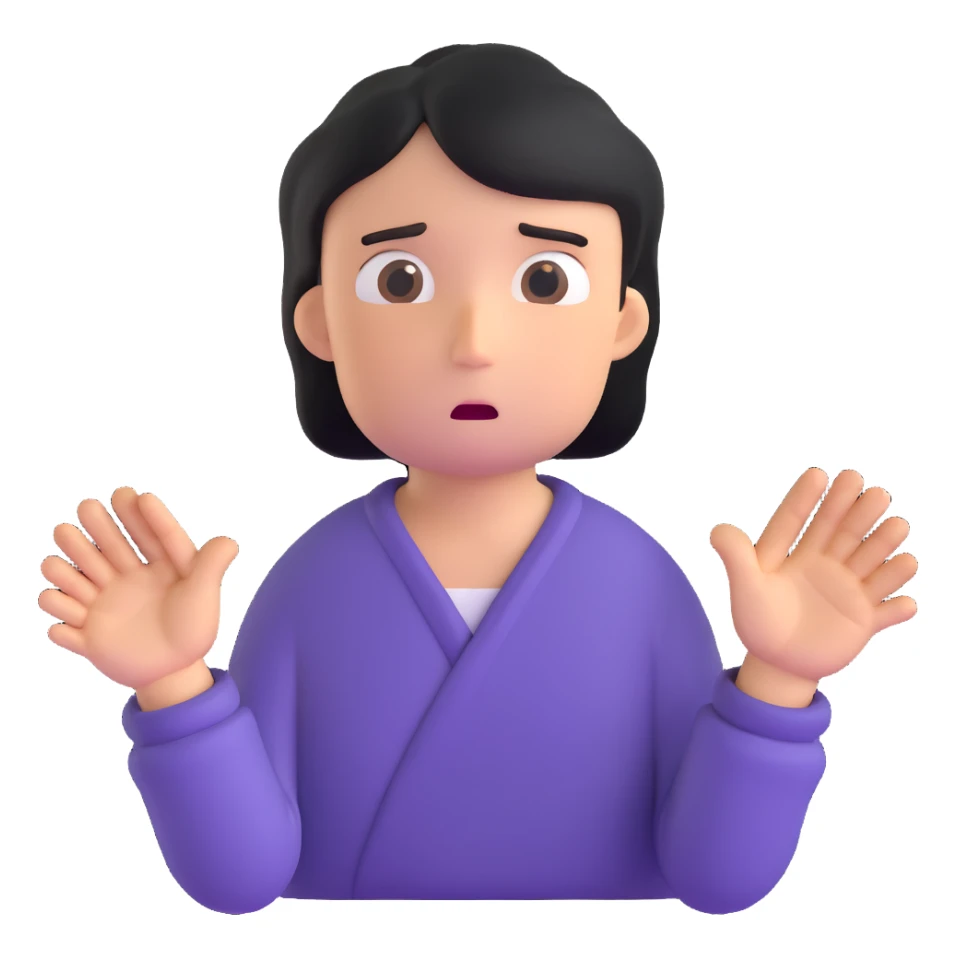 person begging for forgiveness with remorseful expression and pleading hands sticker