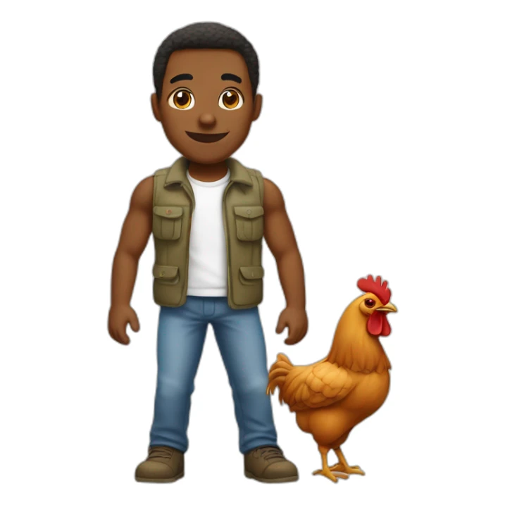 Un africain avec une cuisse de poulet sticker