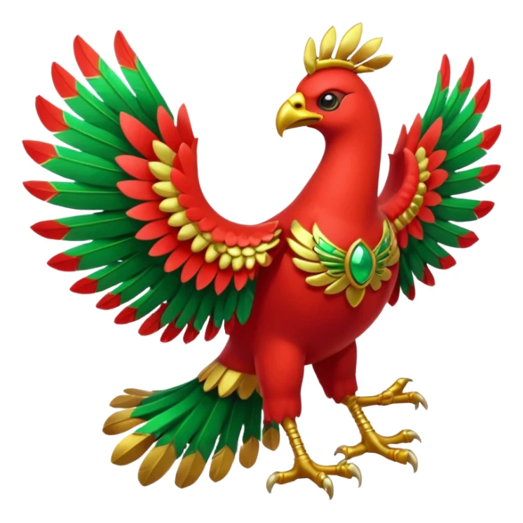 Pokemon red and green legendary Ho-Oh sticker