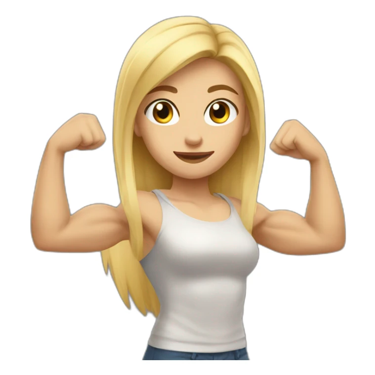 Strong muscle arm blonde girl sticker