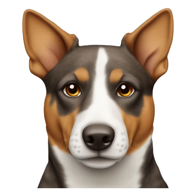Brown tan cattle dog with a thin white nose stripe sticker