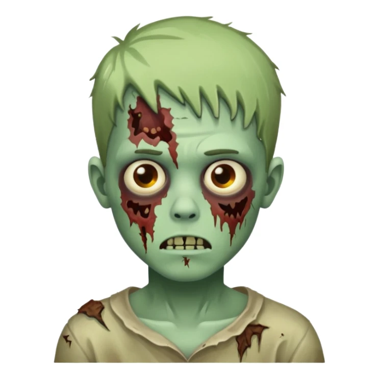 quero um emoji de um menino com pele de zumbi sticker