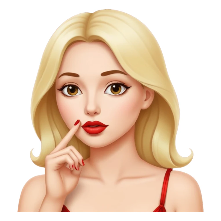 cara con el dedo de la mano en la boca sexy sticker