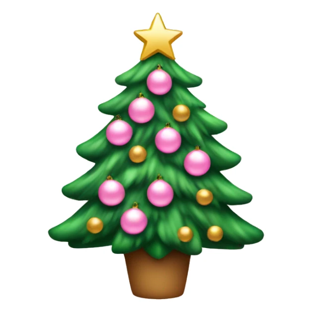 Christmas tree with light pink decorations and bows sticker