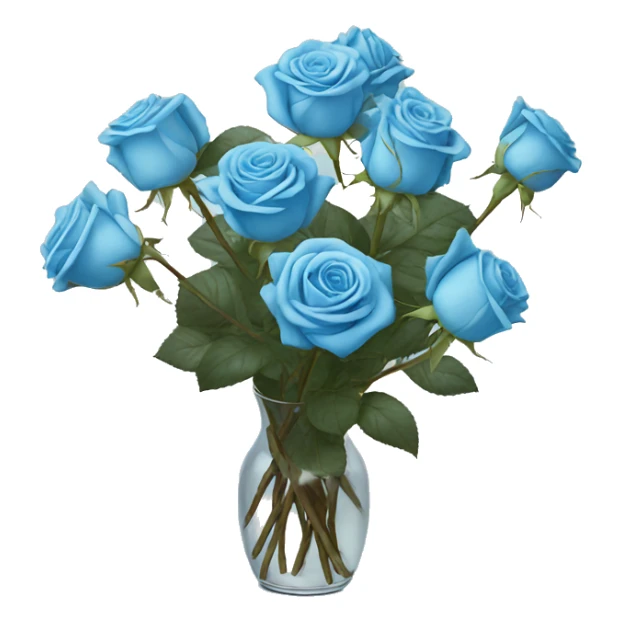 Sky blue rose bouquet still life sticker
