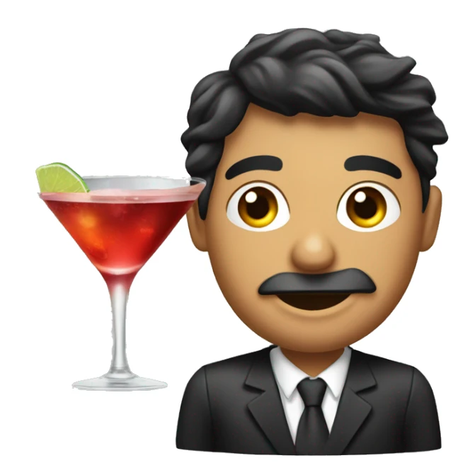 Un ragazzo che beve un cocktail  sticker