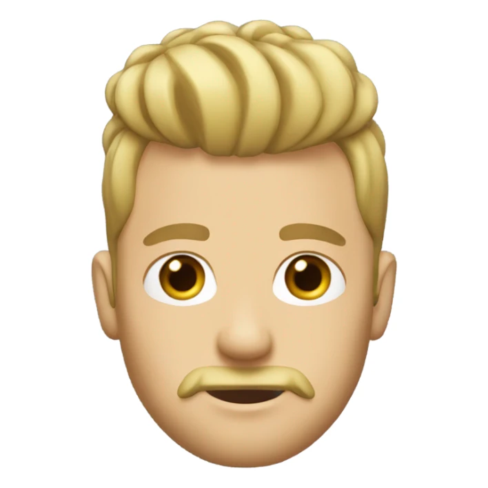 Blonde Man with top knot and brown beard sticker