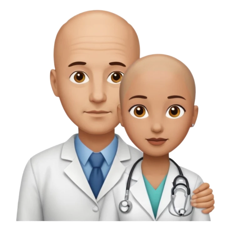 bald doctor and pretty brown patient  sticker